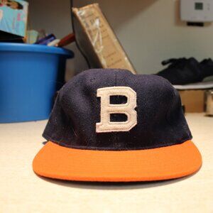 AUTHENTIC Ebbets Field Flannels "Brooklyn" B Hat - Heritage Style - Navy/White